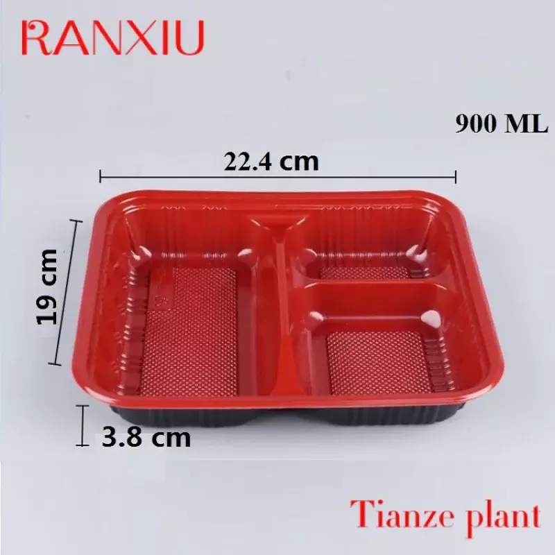 Custom Degradable Microwave Food Plastic Lunch Boxes Takeaway Food Packaging Clam Storage Containers