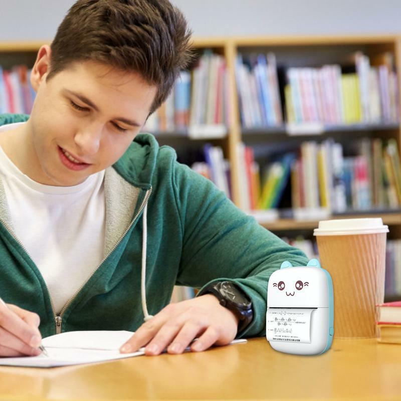 Tragbare Mini-Drucker-Taschen-Thermo drucker mit 6 Rollen Druckpapier für Smartphone-Taschen-Funk drucker zum Lernen