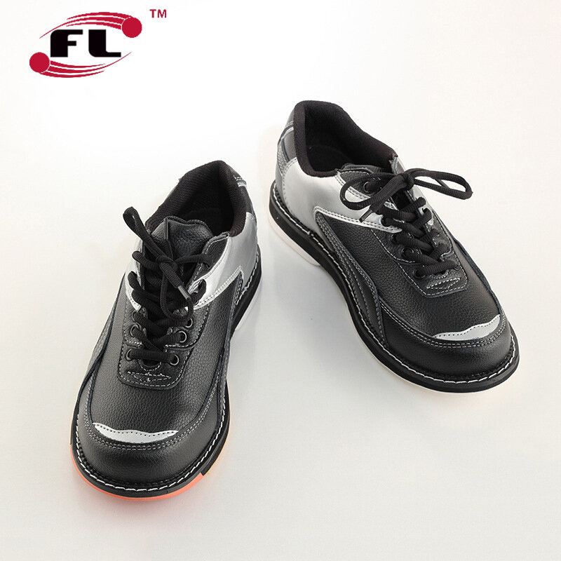 Sapatos de boliche de couro macio para homens, Profissional Masculino Skidproof Indoor Sneakers, Lazer respirável Bowling Footwear, Training Trainers