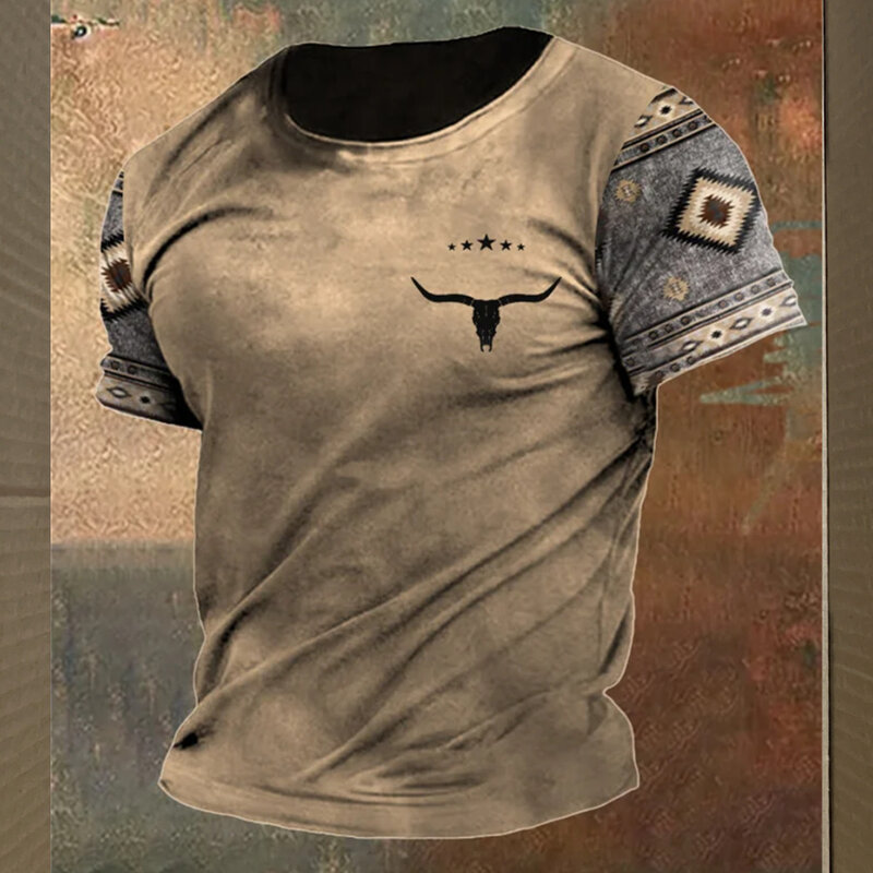 Camiseta con estampado 3d para hombre, ropa de calle de gran tamaño, manga corta, Parque Nacional de Yellowstone, Vintage