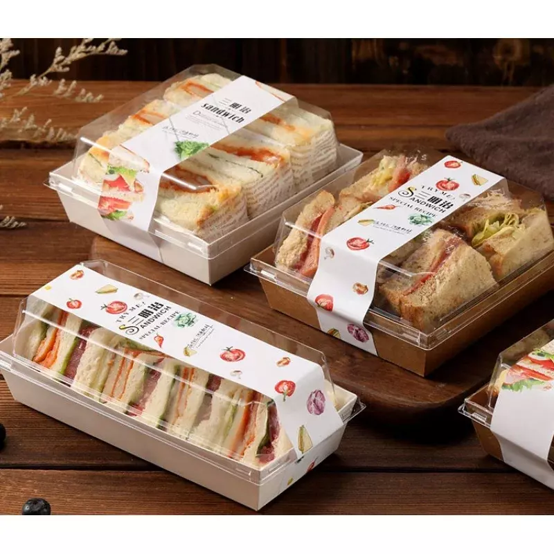 Forma descartável caixa sanduíche para embalagem, produto personalizado, venda quente