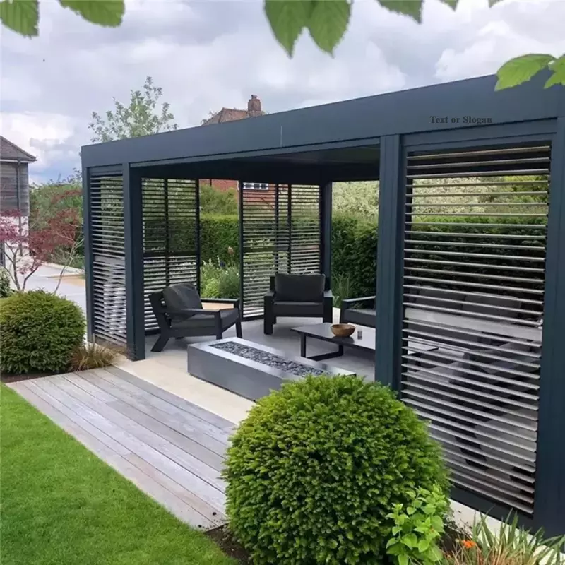 Pergola Aluminium heiß verkaufen Gartenhaus Jalousie Pergola Outdoor Schuppen Pavillon
