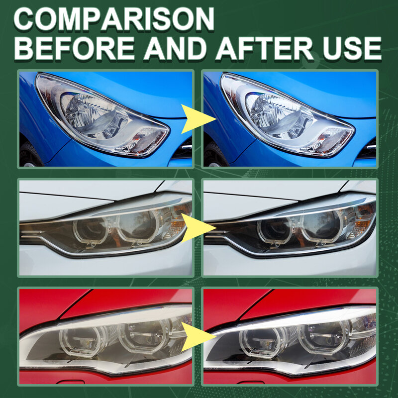Headlight Cleaner Brightener Headlamp Scratch Repair Liquid Renewal Polish Swirl Oxidation Remover Car Headlight Restoration Kit