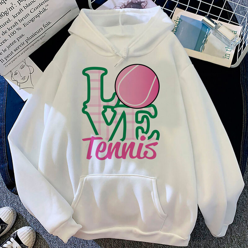 Tennis hoodies women vintage streetwear Pullover female anime Hood