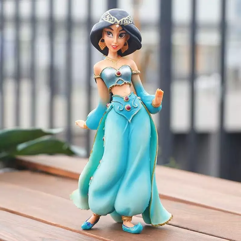 Mainan boneka Disney Rapunzel Jasmine, ornamen Resin putih dekorasi ruang hadiah Model aksi Anime hadiah anak-anak 20cm
