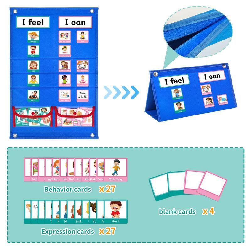 Daily Schedule Board Communication Cards Convenient Storage Daily Schedule Board Visual Schedule With Two Removable Storage