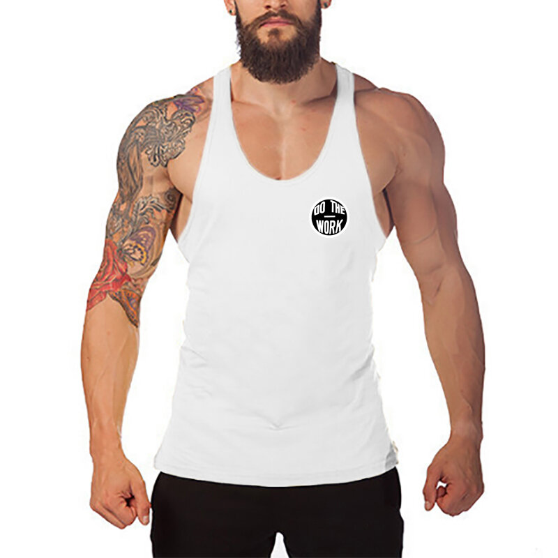 Gym Training Sleeveless Sweatshirt Men Workout Muscle Stringer Vest Summer Absorb Sweat Breathable Casual Cotton Cool Tank Tops