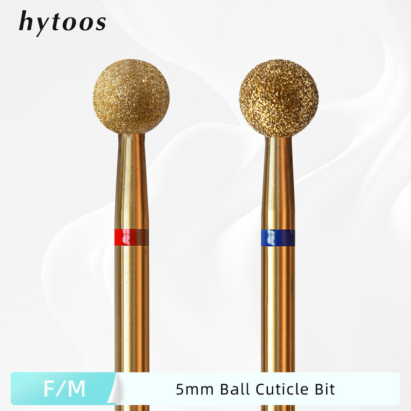 Hytoos-キューティクルネイルドリルビット、チタン、ロシアダイヤモンドネイルビット、クリーナーアクセサリー、デッドスキン用ツール、5mmボール