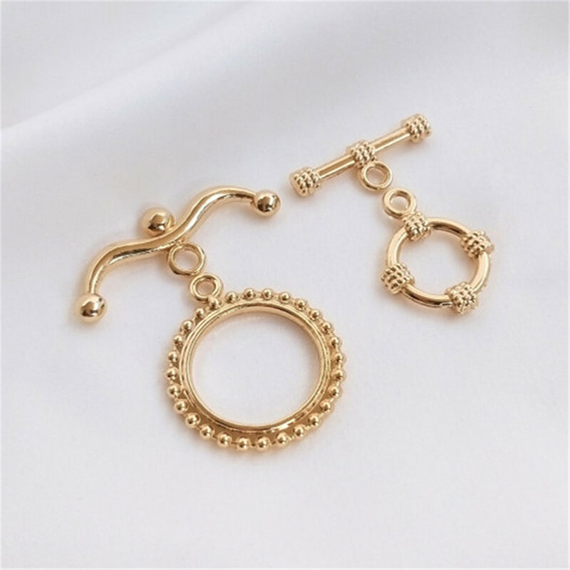 14k Gold Color Accessories OT Buckle Bracelet Necklace Buckle Pearl Chain Connection Buckle DIY Handmade Jewelry Materials B857