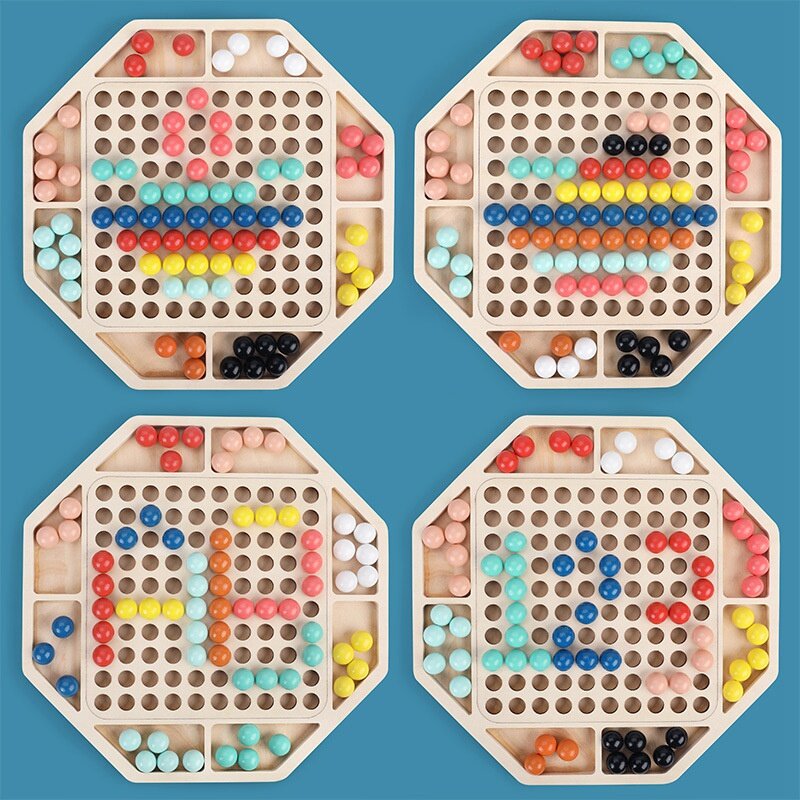 Klips dla dzieci tabliczka z koralikami wczesnej edukacji drewniane Puzzle do nauki sortowania zabawki przedszkolne do układania dla chłopców i dziewcząt