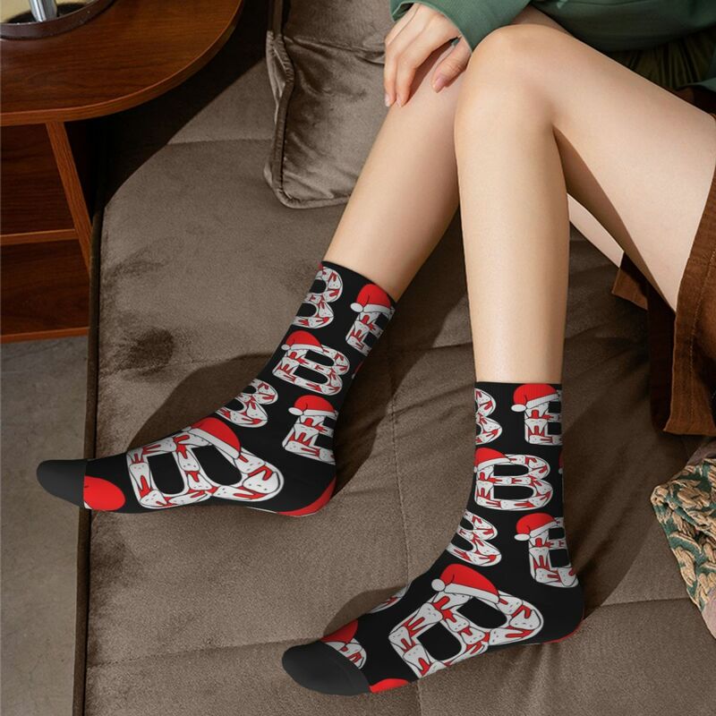 Носки с надписью B (Happimola) в стиле Харадзюку, высококачественные чулки, всесезонные длинные носки, аксессуары для подарка унисекс