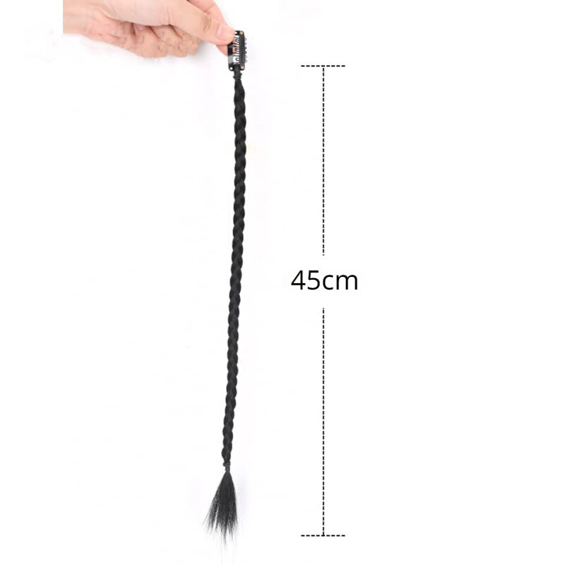 Long Front Side Curtain Bang Clip in Hair Extensions Braids Straight Sleek Natural Soft Synthetic One Per Piece for Women