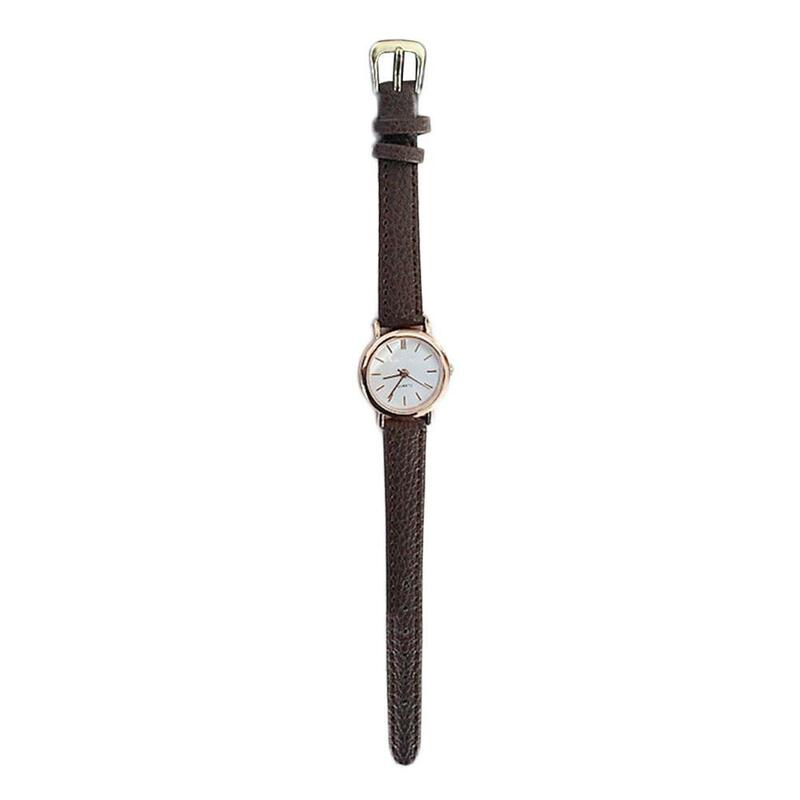 Coreano Moda Couro Strap Quartz Watch, Simples Quadrado Adorável Relógio De Pulso, Casual Dial, C9S4