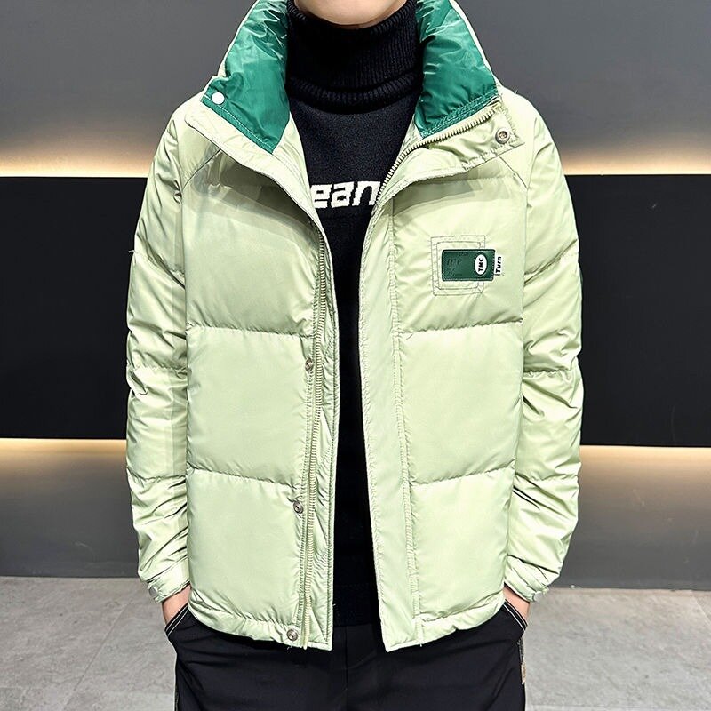 Winter New Men Down Jacket Young Male Stand Collar Handsome Large Size Outcoat Thickened Warm Fashion Casual Versatile Outerwear