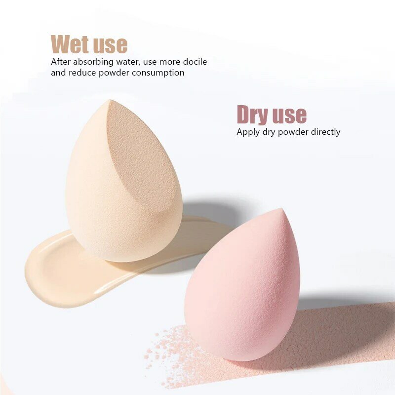 8/4 pçs smooth cosméticos puff uso molhado e seco esponja para maquiagem fundação corretivo blush pó profissional puff beleza ovo