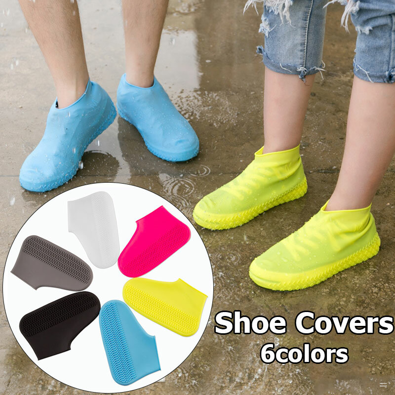 1 пара многоразовых водонепроницаемых чехлов для обуви от дождя Нескользящие резиновые чехлы для обуви для прогулок на открытом воздухе аксессуары Прямая поставка
