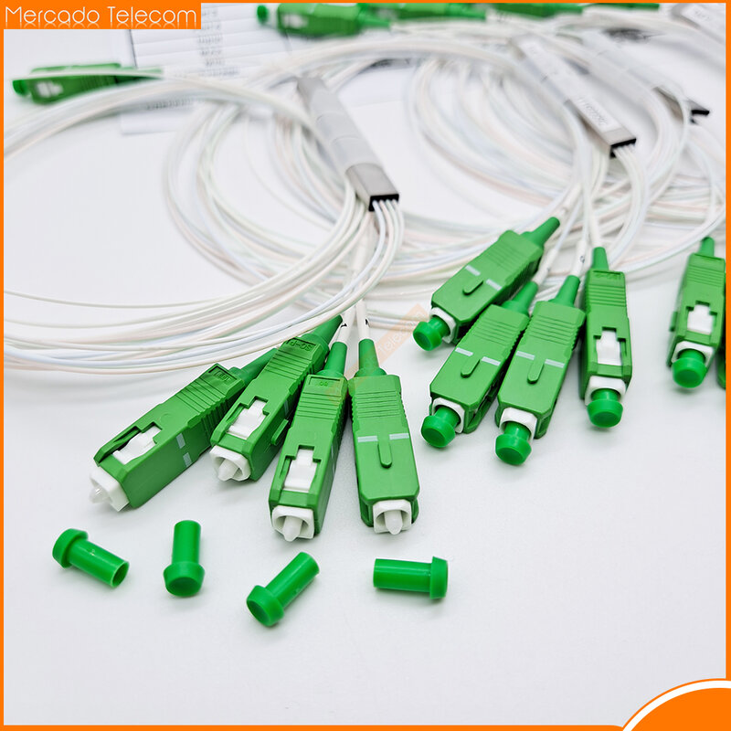 Divisor de fibra óptica SC APC, alta calidad, 1x2, 1x4, 1x8, 1x16 PLC SC/0,9mm APC SM, 1m FTTH, 10 unidades por lote