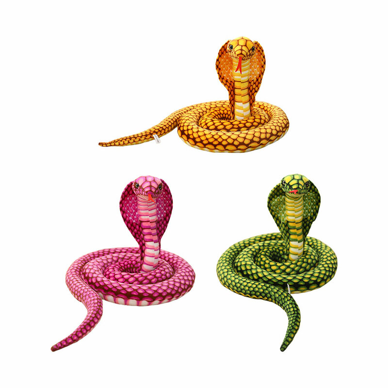 Halloween Geschenk Riesen Plüsch beängstigend Stofftier Kobra Plüsch Spielzeug Schlange niedlichen weichen Puppe Schlange ausgestopft Kind Geburtstags geschenke