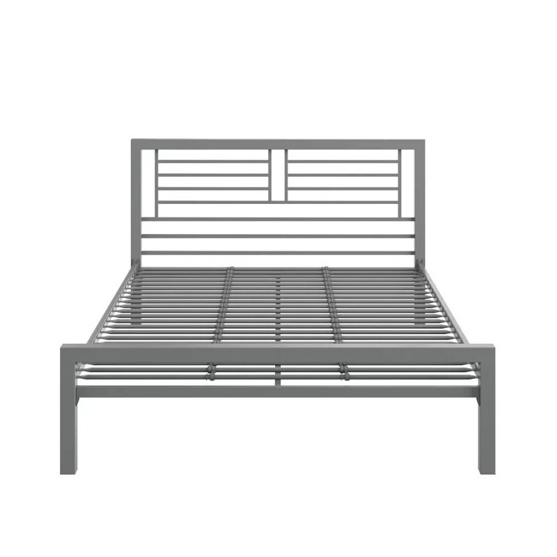 Base de lit en métal argenté, cadre de lit à plateforme, meubles de chambre à coucher