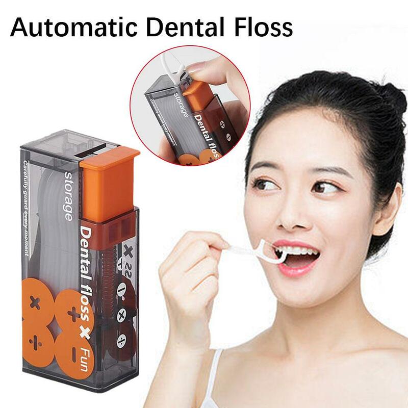 Portable Floss Storage Box Auto Refillable Oral Hygiene Floss Pick Care Contains Floss 10Pcs Floss Dispenser T7T4