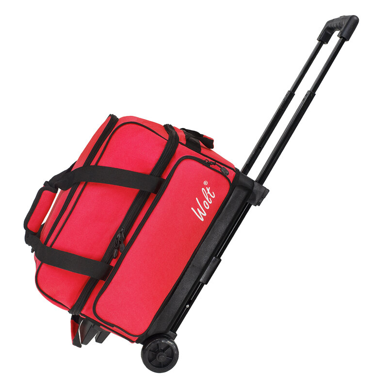WOLT-Double Roller 2 Ball Bowling Bag, Grande Capacidade, Compartimento de Sapato Separado, Acessório Bolso, R$