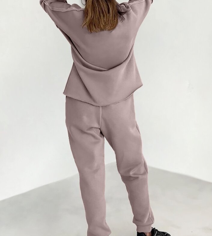 CommConsulFemale-Ensemble pull et pantalon taille haute en peluche pour femme, vêtements de sport décontractés, mode féminine, tenues FJ2 pièces