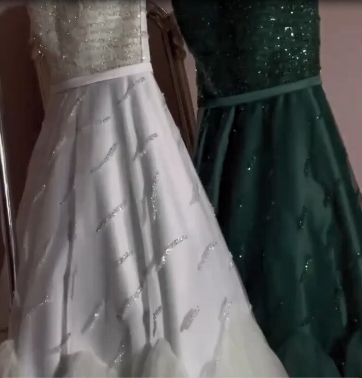 Conto de fadas-vestidos elegantes de baile de sereia verde para mulheres, vestido de noite Dubai, casamento, vestidos de festa árabe
