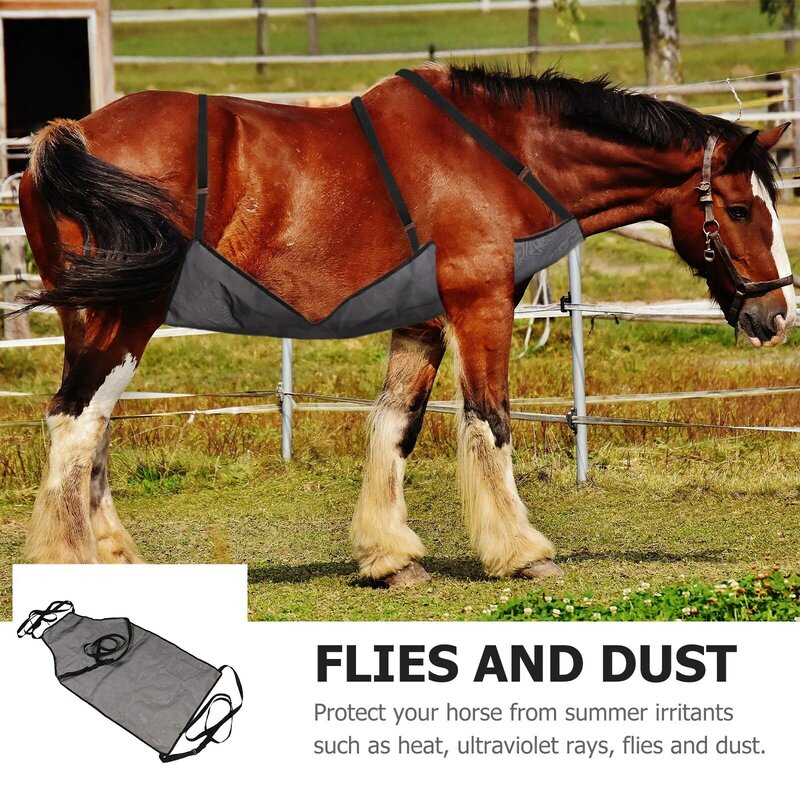 Horse Belly Protection Cover Adjustable Fly Rug Net Comfortable Protective Anti-Mosquito Mesh Equestrian Supplies