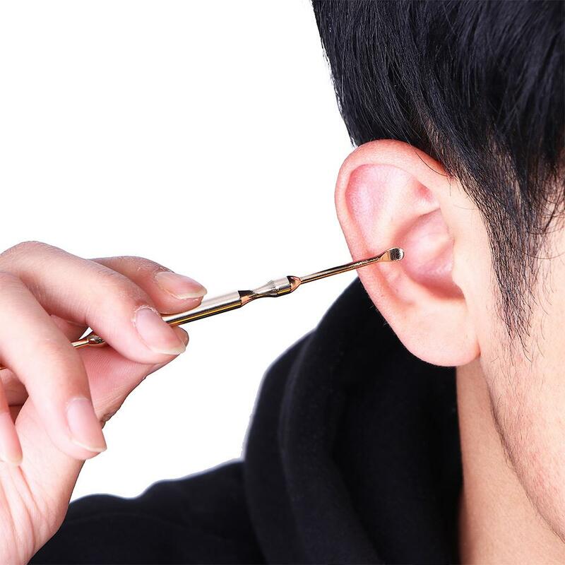 Curette da viaggio per la casa cura dell'orecchio plettri per le orecchie a doppia estremità per strumento di rimozione del cerume per adulti detergente per le orecchie orecchie scava Scoop Ear Wax Pick