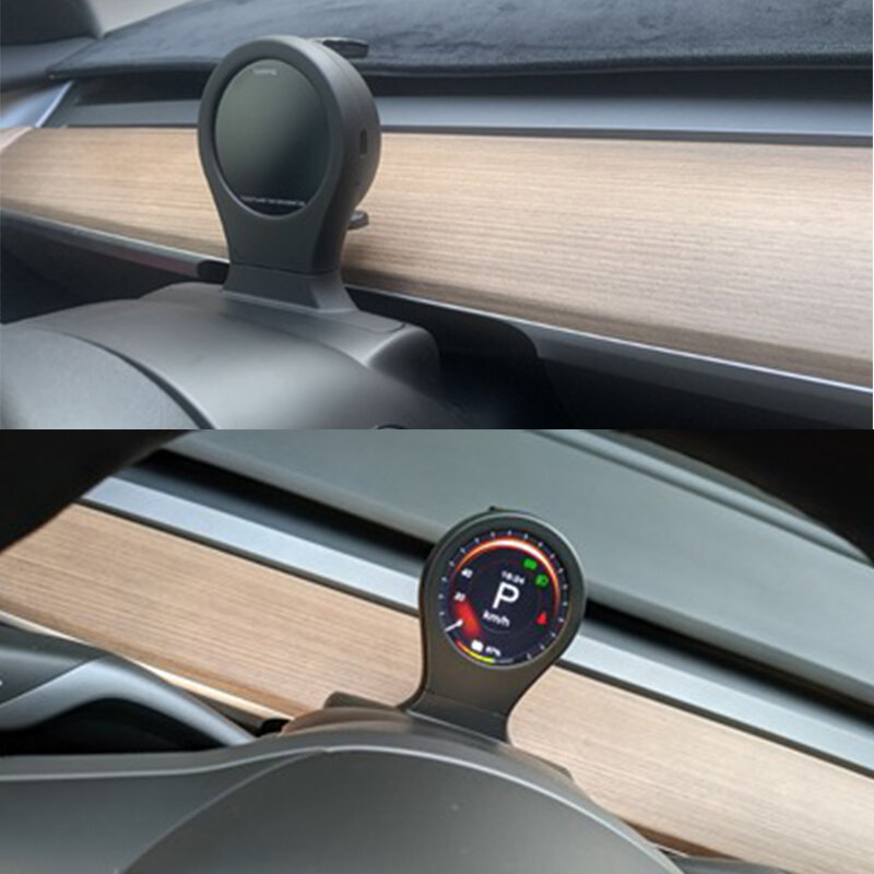 LDC Heads Up Display Dashboard Digital Smart Gauge com Velocímetro Display Multi-Dados/Carregamento Sem Fio Para Tesla 3 Y