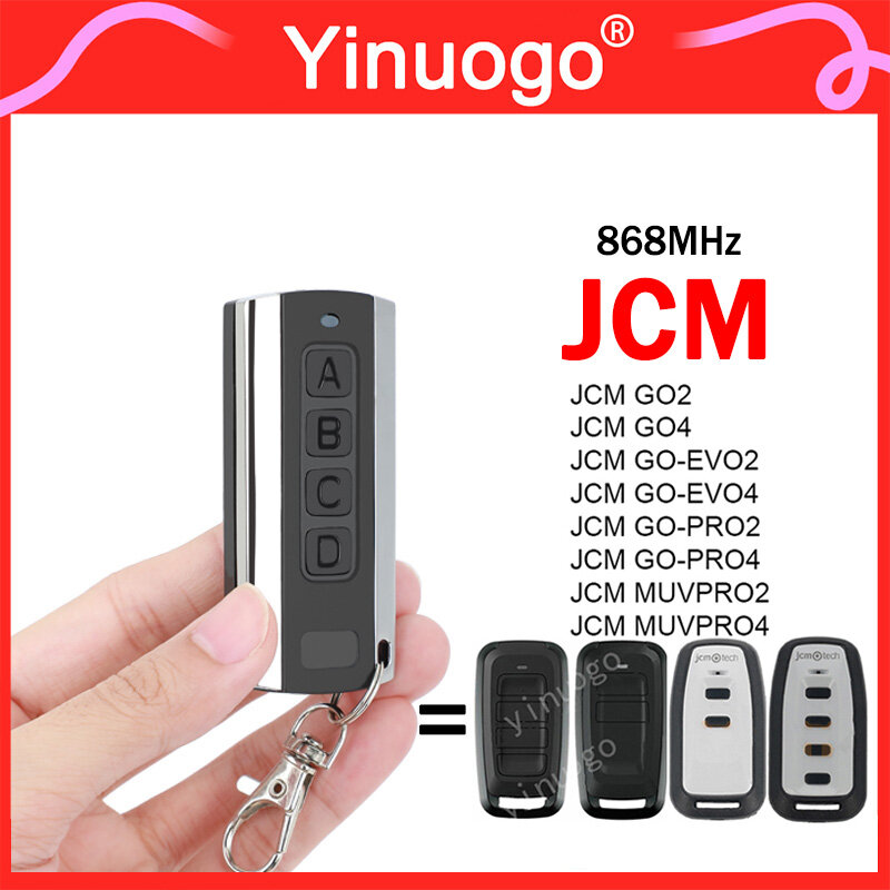 For JCM GO2 GO4 GO-EVO2 GO-EVO4 GO-PRO2 GO-PRO4 MUV PRO2 MUVPRO4 Garage Door / Gate Remote Control 868MHz Rolling Code