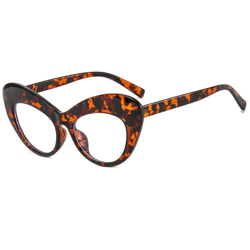 Rhaegal New Large Frame Cat Eye Glasses Fashion High Chic Girl Street Shooting Anti-blue Light Flat Glasses