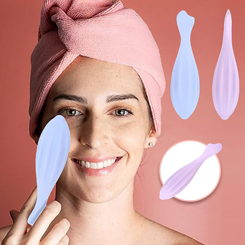 Rodillo de silicona para masaje facial, herramienta de belleza para el cuidado de la piel, Gua Sha