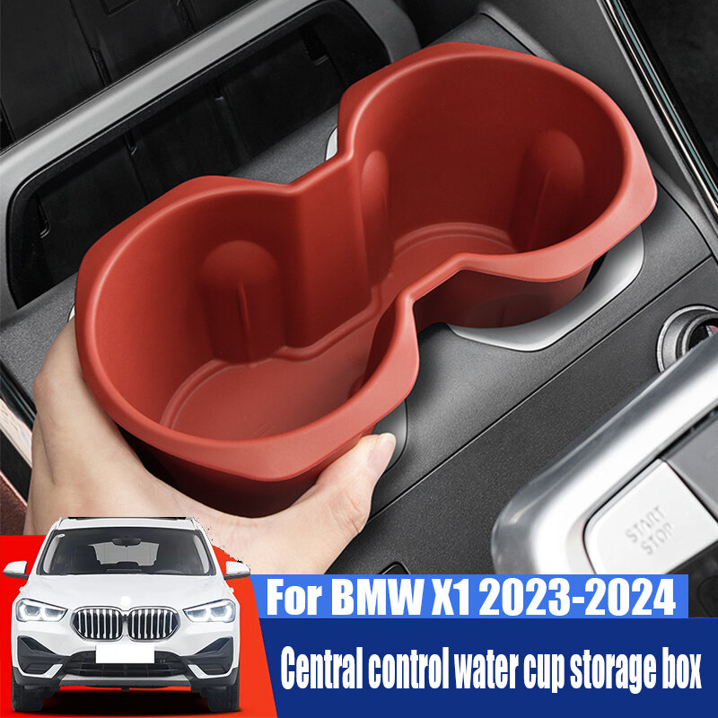 Per BMW X1 2023 2024 scatola di immagazzinaggio della tazza dell'acqua di controllo centrale custodia in materiale TPE slot pad