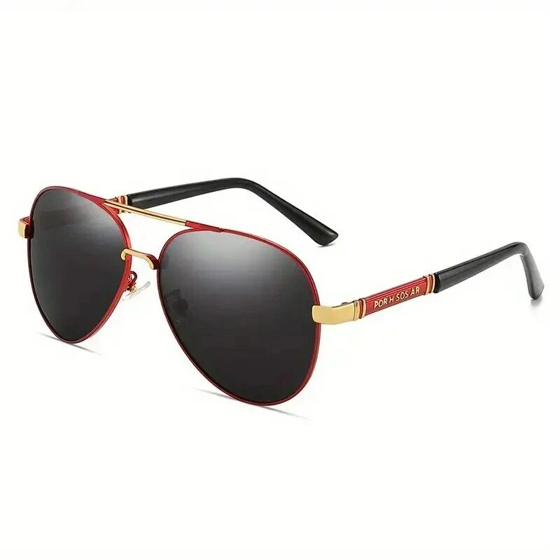 Gafas de sol polarizadas con montura metálica para hombre, lentes de calidad, diseño de marca, para pesca y conducción, UV400