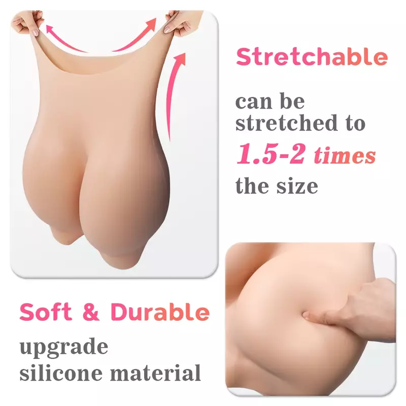 Silicone Enormes Quadris e Nádegas Enhancer Pants, Fake Big Bum, Calcinha de Alta Qualidade para Mulher, 3cm Espessura