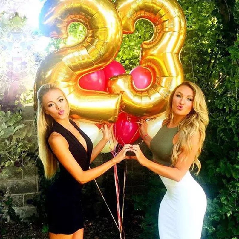 32 zoll Rose Gold Splitter Anzahl Folie Luftballons Große Für Geburtstag Party Hochzeit Dekoration