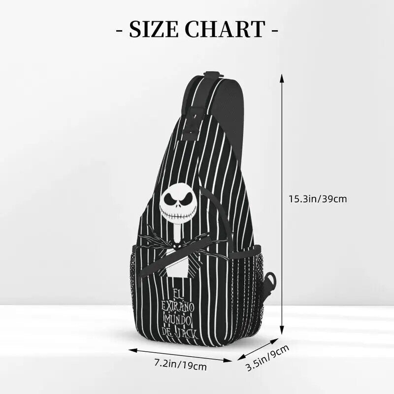 The Nightmare Before Christmas Sling Bag Halloween Skull Jack Shoulder Crossbody Chest Backpack Cycling Camping Daypack