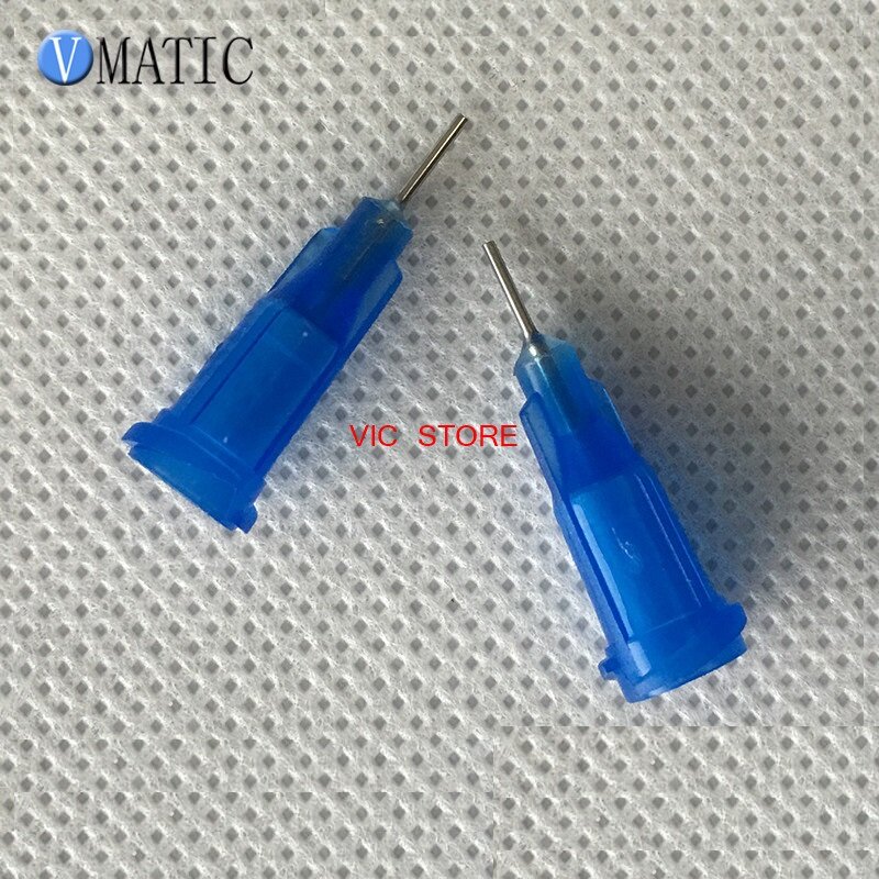Hohe Qualität Blau Farbe Qualität 100 Teile/los 22G 1/4'' Zoll Edelstahl Spitze Abgabe Schraube Nadeln Spritze Nadel Tipps