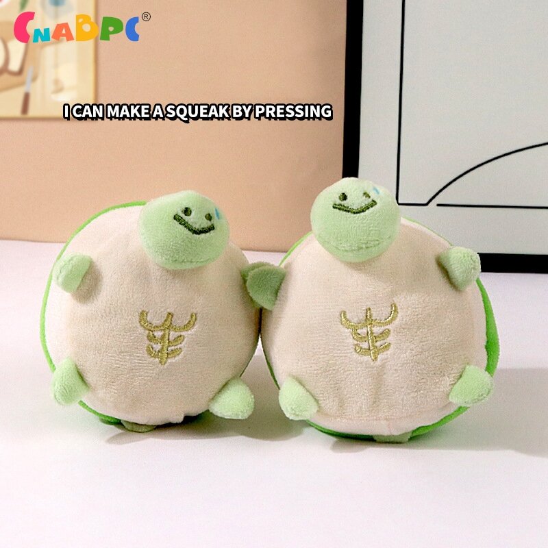 Cute Squeak Sea Turtle Plush Toy para crianças Chaveiro de pelúcia, Lovely Soft Plushes, Tortoise Dolls, presente de ano novo