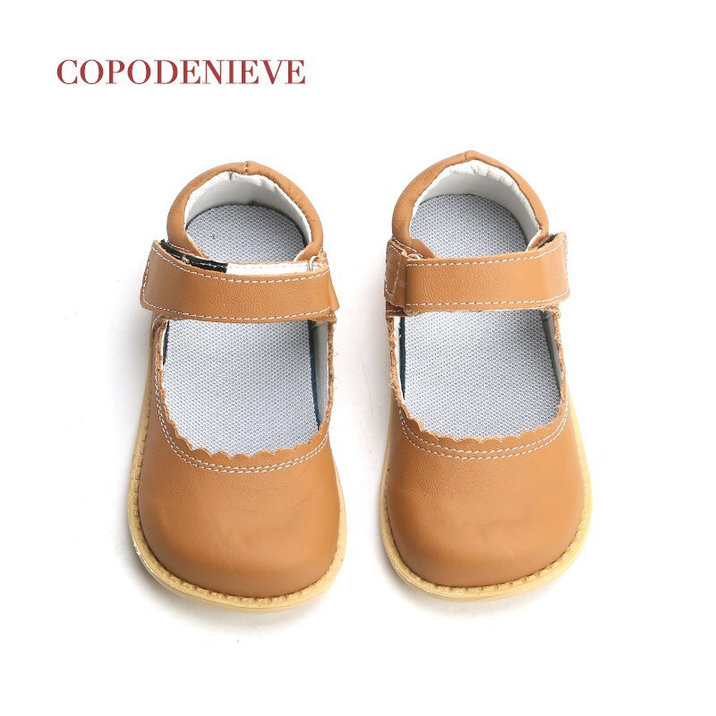 COPODENIEVE 2018 Baby Toddler Girls Vintage Flats Little Kids Genuine Leather Mary Jane Children Pink White Black Dress Shoes