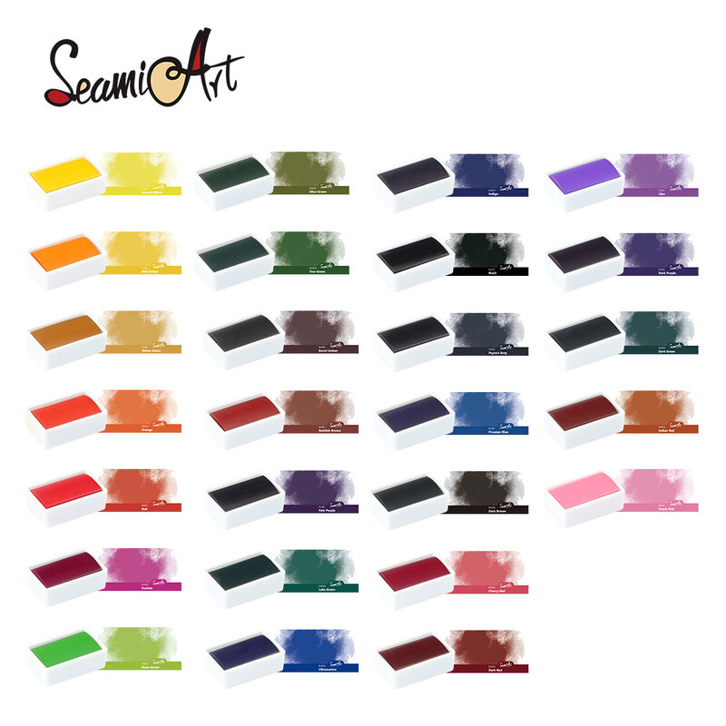 Seeiart – peinture à l'aquarelle solide pour dessin artistique, fourniture d'art, 26 couleurs