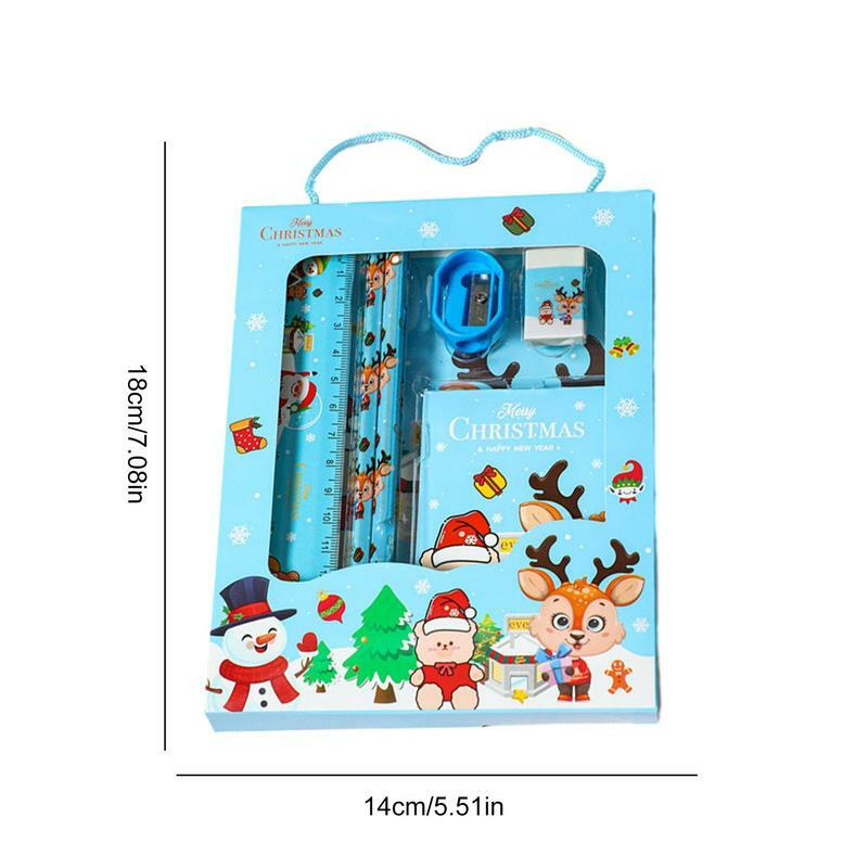 Christmas Stationery Gifts 6-Piece Stationery Set For Christmas Multiple Colors Stationery Supplies For Kindergarten Prizes