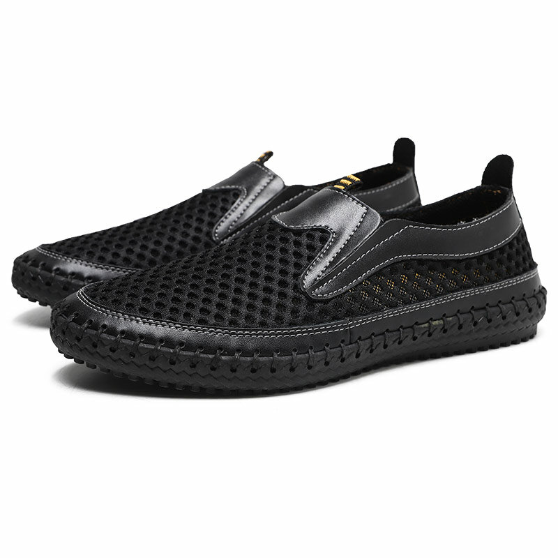 Zapatos informales de verano para hombre, zapatillas transpirables con superficie de malla, para caminar al aire libre, 38-48 talla grande, Envío Gratis