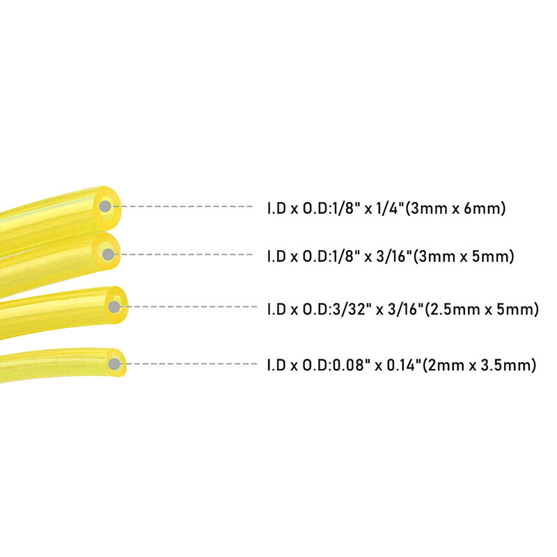 Tubi flessibili per tubi carburante 4 pezzi con 4 dimensioni per seghe a catena soffiatori per piccoli motori a 2 tempi normali parti di alta qualità