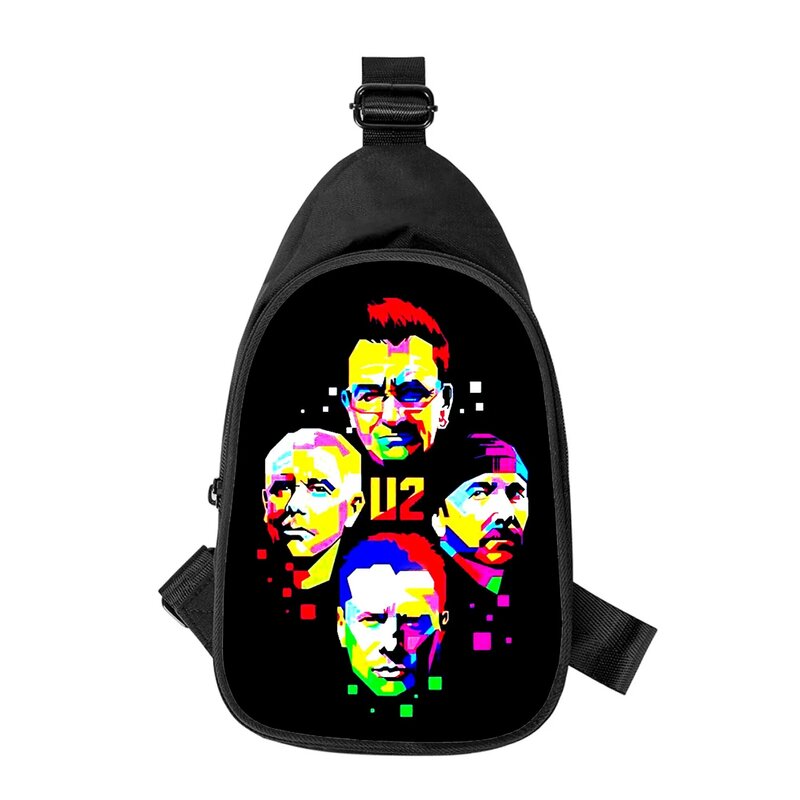Мужская и женская нагрудная сумка с 3D принтом U2 band