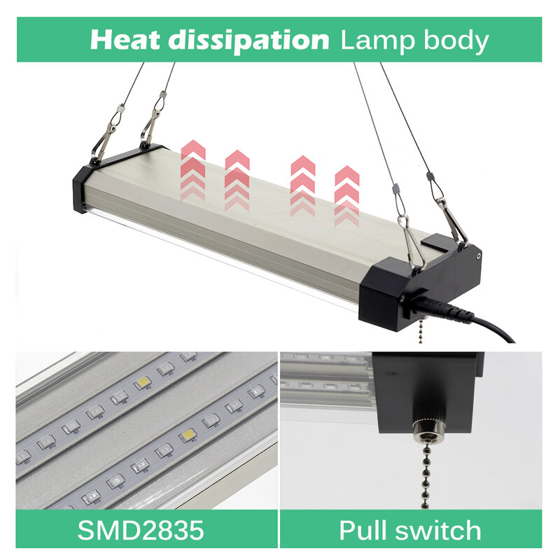 Grow Light LED With Pull Switch Full Spectrum Plant Lamps 60/96/120/192LEDs Phytolamp For Indoor Plants Hydroponics US/EU Plug
