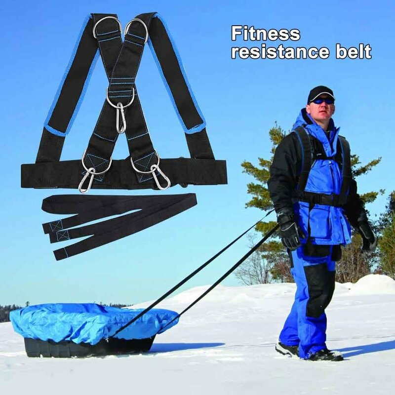 Sled Harness bahu, peralatan latihan ikat pinggang kekuatan dapat disesuaikan pelatih kecepatan tahan kebugaran untuk dalam dan luar ruangan