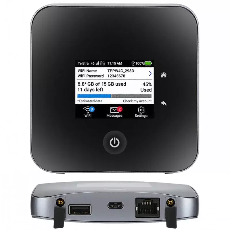 جهاز توجيه Netgear-Nighthawk M2 MR2100 ، Cat20 4GX Gigabit ، 4G ، 2Gbps ، 5CA ، نقطة اتصال WiFi المحمولة ، جيب Mifi ، RJ45