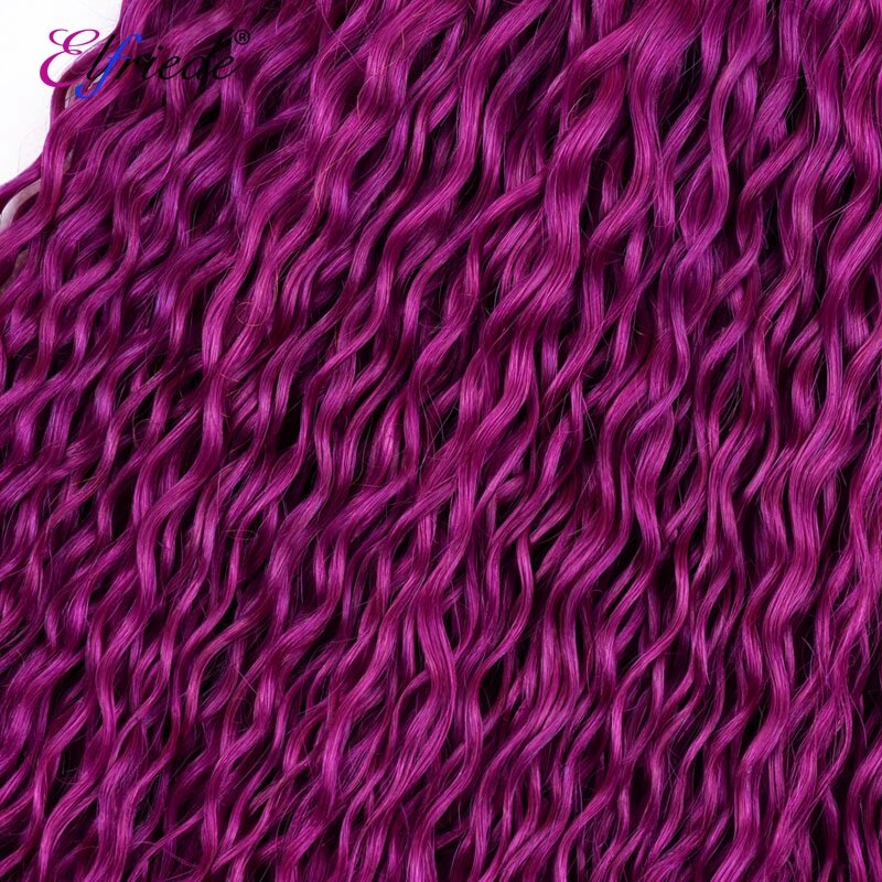 Remy cabelo ondulado encaracolado com fechamento, cabelo natural, roxo, crespo, com fechamento, conjunto de 3 4x4